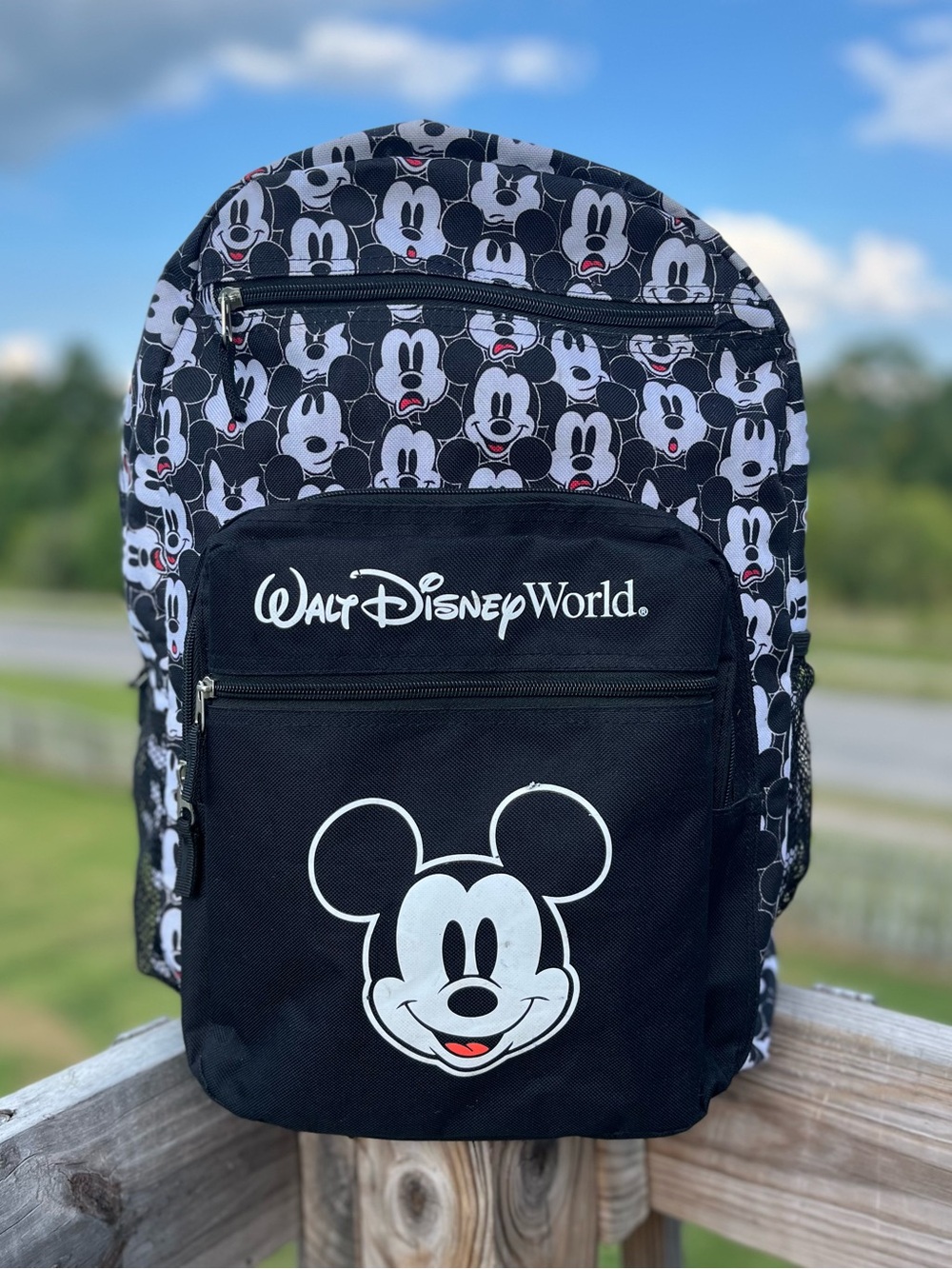 Disney Mickey Mouse Backpack Walt Disney World All Over Micky Print Size Adult